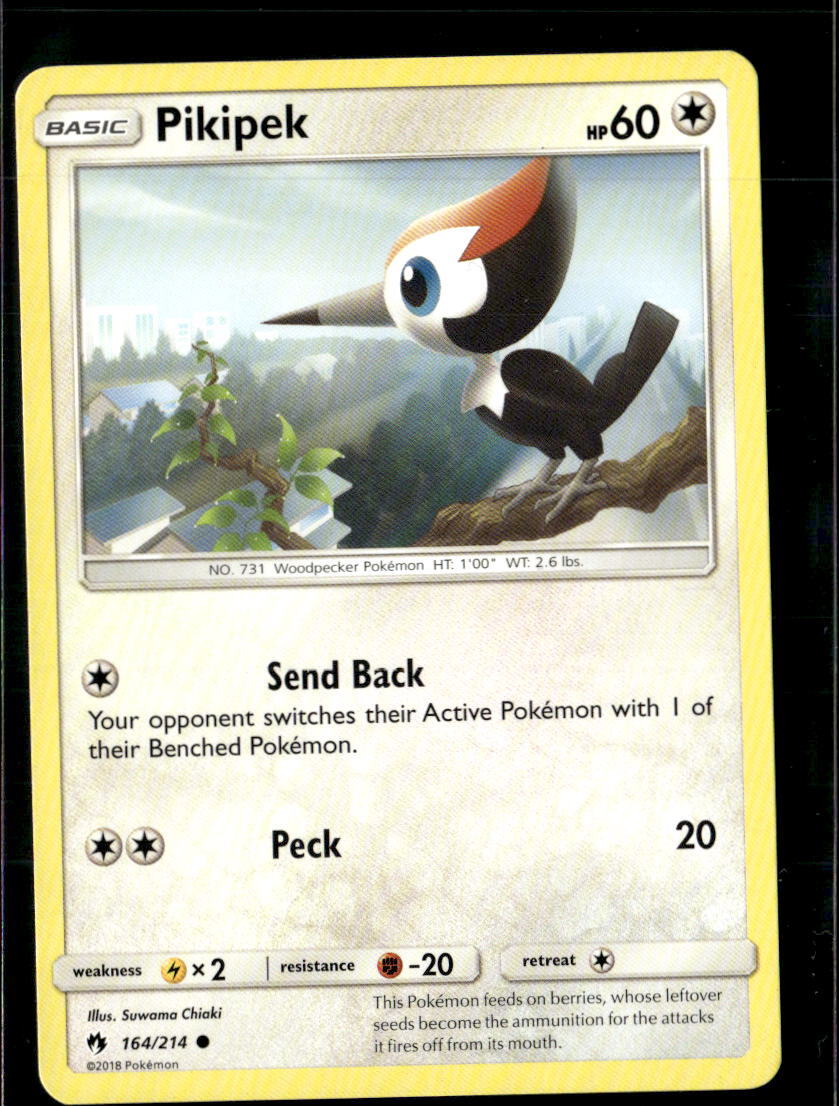 Pokemon Pikipek 164/214 Lost Thunder Non Holo Common  2 Card Lot