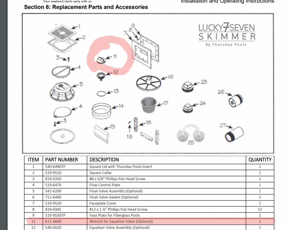 New Waterway 611-4600 Skimmer Valve Tool Free US Shipping - Image 3 of 3