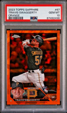 TRAVIS SWAGGERTY 2023 Topps CHROME SAPPHIRE RC #67 [ORANGE 2/25]--PSA 10-PIRATES