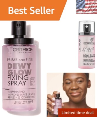 Transparent Dewy Glow Spray   Paraben-Free, Multi-Purpose Makeup Essential