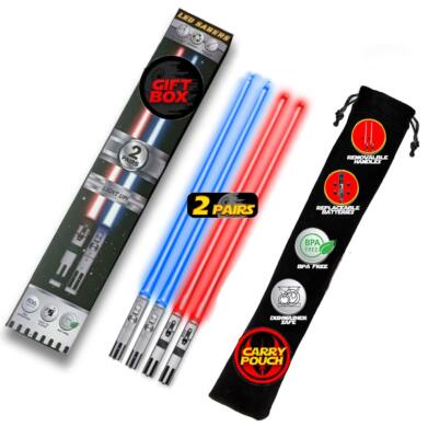 	Glowing Light Saber Chop Sticks Red and Blue 2 Pairs	