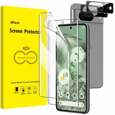 Screen Protector for Google Pixel 8 with Camera Lens Protector, 2-Pack Each