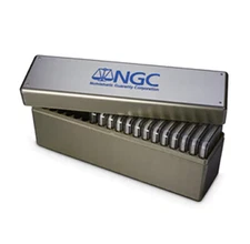 Official NGC Storage Box for 20 Standard Slab Coin Holders - Silver/Blue