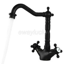 Oil-Rubbed Bronze Dual Cross Handle Swivel Bathroom Kitchen Faucet Mixer Tap