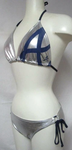 Atlanta Braves Women's Size Medium Metallic Bikini Swimsuit Bathing Suit C1 6158 - Image 2 of 3