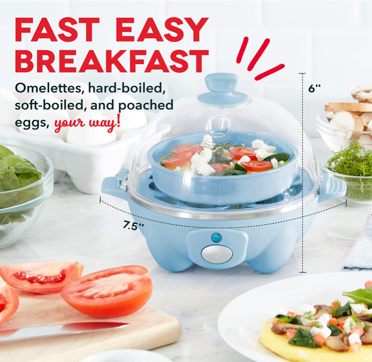 6-Capacity Electric Rapid Egg Cooker for Hard Boiled and Poached Eggs