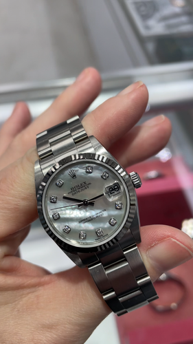 Rolex Datejust 31mm White Gold & Steel MOP Diamond Dial & Fluted Bezel 78274 - Video 1 of 1
