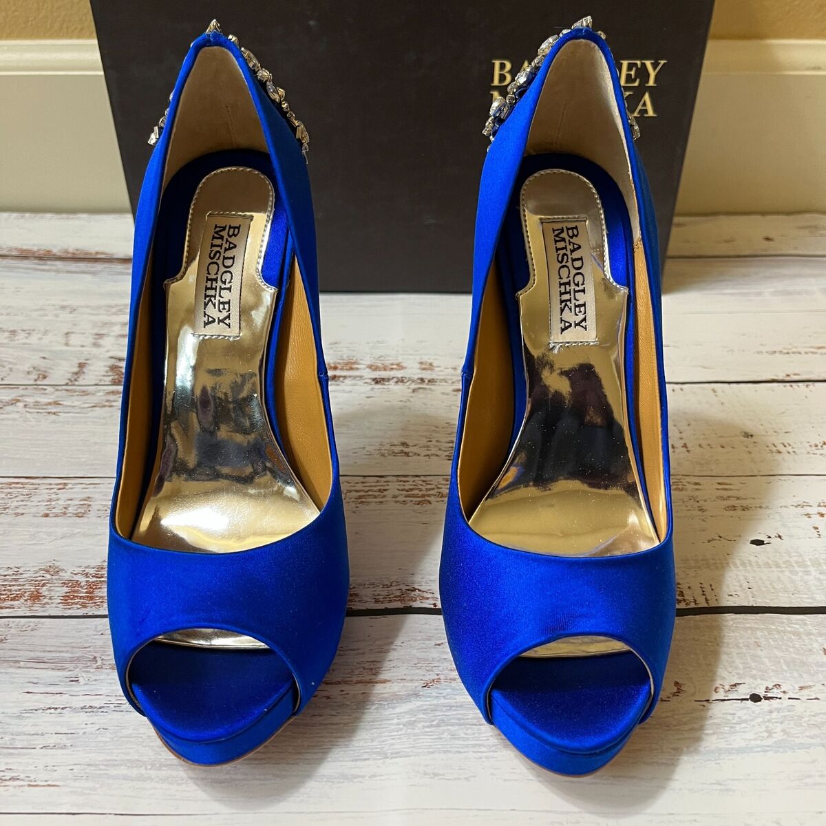 NWB Badgley Mischka Women's Kiara Pumps, Peep Toe, Sapphire NWB Badgley Mischka Women's Kiara Pumps, Peep Toe, Sapphire