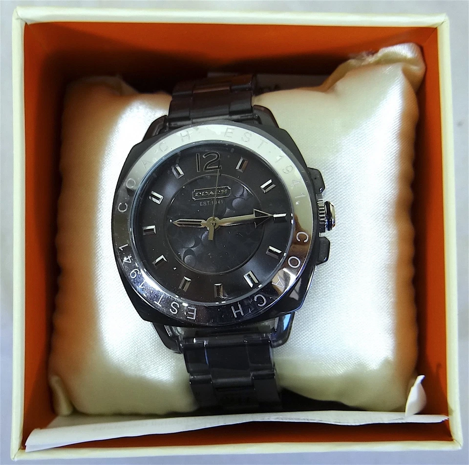 Reloj pulsera Coach Boyfriend plástico gris ahumado 14501389 Foto 2 de 4