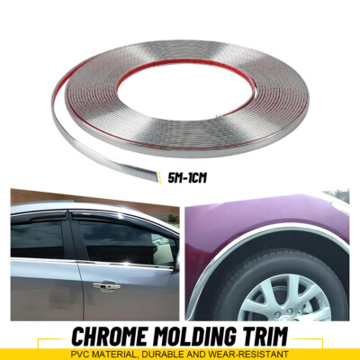 #ad 16FT 2 5quot; Chrome Trim Molding Strip Car Door Window Bumper Side Trime Protector $10.44