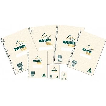 WRITER BOARD COVER SPIRAL BOOKS A5 200pg Spiral Note Book board cover + pocket - Picture 1 of 1