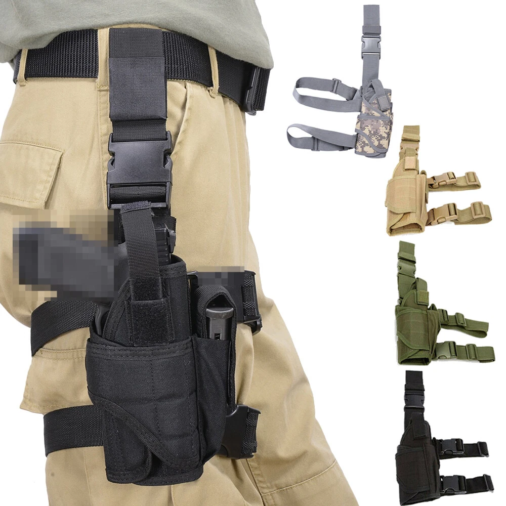 Military Tactical Hand Gun Drop Leg Thigh Pistol Holster Right