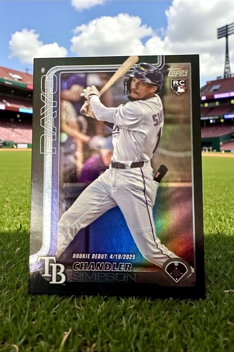 2025 Topps Update Chandler Simpson Black Rainbow Foil SP Rookie Debut /10 #US349