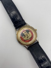 Rare Metallic Mickey Mouse Club Watch Leather Strap New Battery