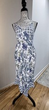 Angie capri/sundress smocked With Green/Blue Floral Size M