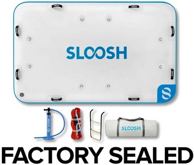 Sloosh Inflatable Dock Floating Platform Island 8x5 ft HOLDS 900LBS 6-8 people