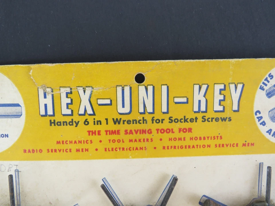 6 Eklind Vintage Hex-Uni-Key Anchor Grip Handy 6-Way Wrench store display sign - Image 2 of 4