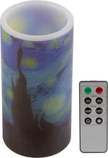 Lavish Home Flameless Candles - 2-Pack Van Gogh Single Candle, Multicolor 