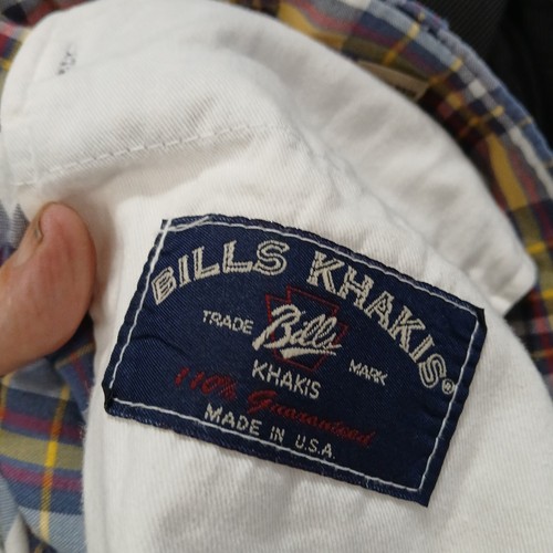 Bills Khakis Plaid Shorts Flat Front Casual Summer Mens Size 35
