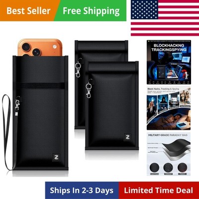 Faraday Bags for Phones and Car Key 2 Pack, Professional Signal Blocking Pouc...