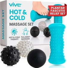 Massage Ball Set (4 Piece) - Plantar Fasciitis Relief Foot Pain Hot Cold Therapy