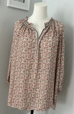 Max Studio Women's Plus Size 2X Floral 3/4 Balloon Sleeve Top. Spring summer.