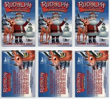 Rudolph The Red Nosed Reindeer - promo card C-C lot - 3 cards [Dart 2001]