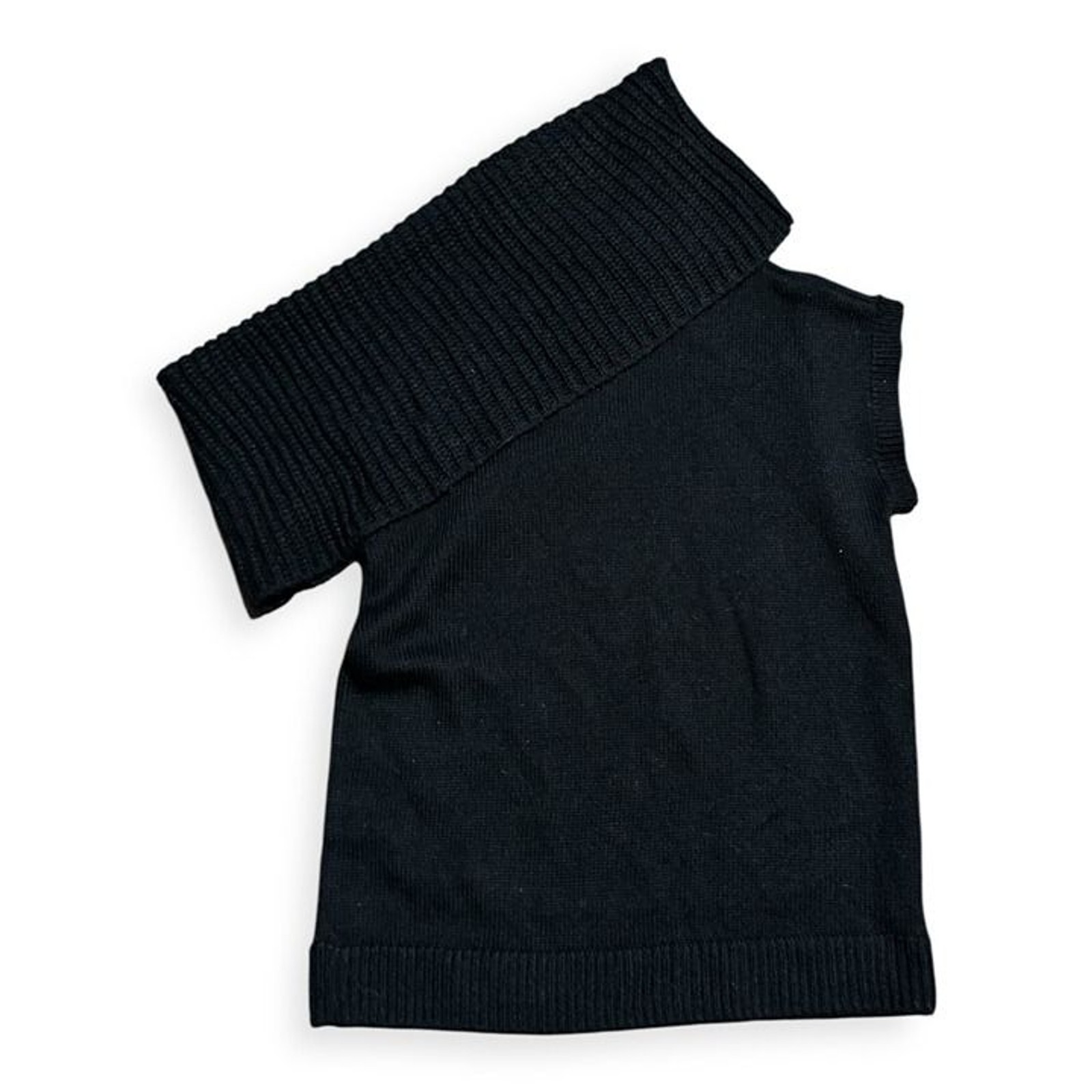 Michael Kors Collection Women Sz M Turtleneck Sleeveless Half Shoulder Sweater image 2