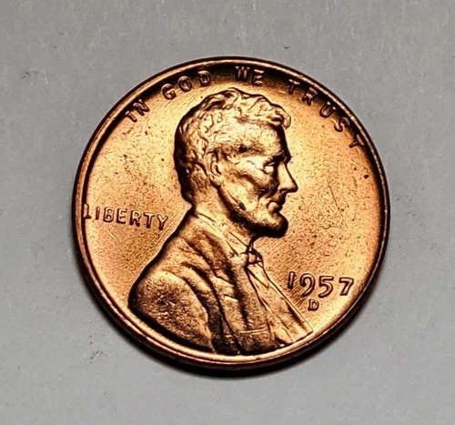 1957 D LINCOLN WHEAT PENNY UNC #C9036