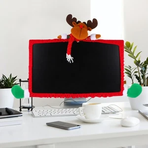 Caricature de Noël Ordinateur moniteur Deckung Dreidimensionner Computerkoffer