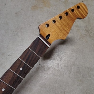 Flame Roasted Maple Strat Neck fits fender Stratocaster body 22 frets