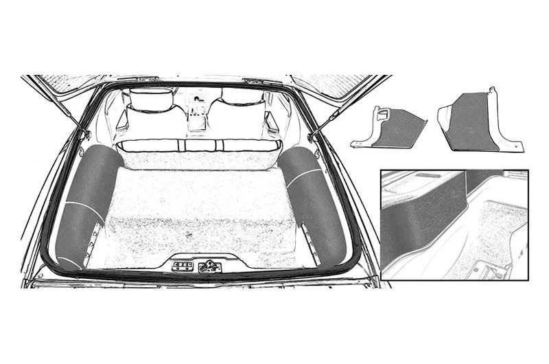 For Chevy Camaro 82-92 Replacement Cargo Area Side Carpet Set Medium Gray Molded Foto 3 de 3