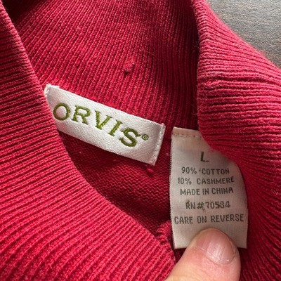 Orvis Women's Red TurtleNeck Size L Cotton and Cashmere (90/10) | eBay
