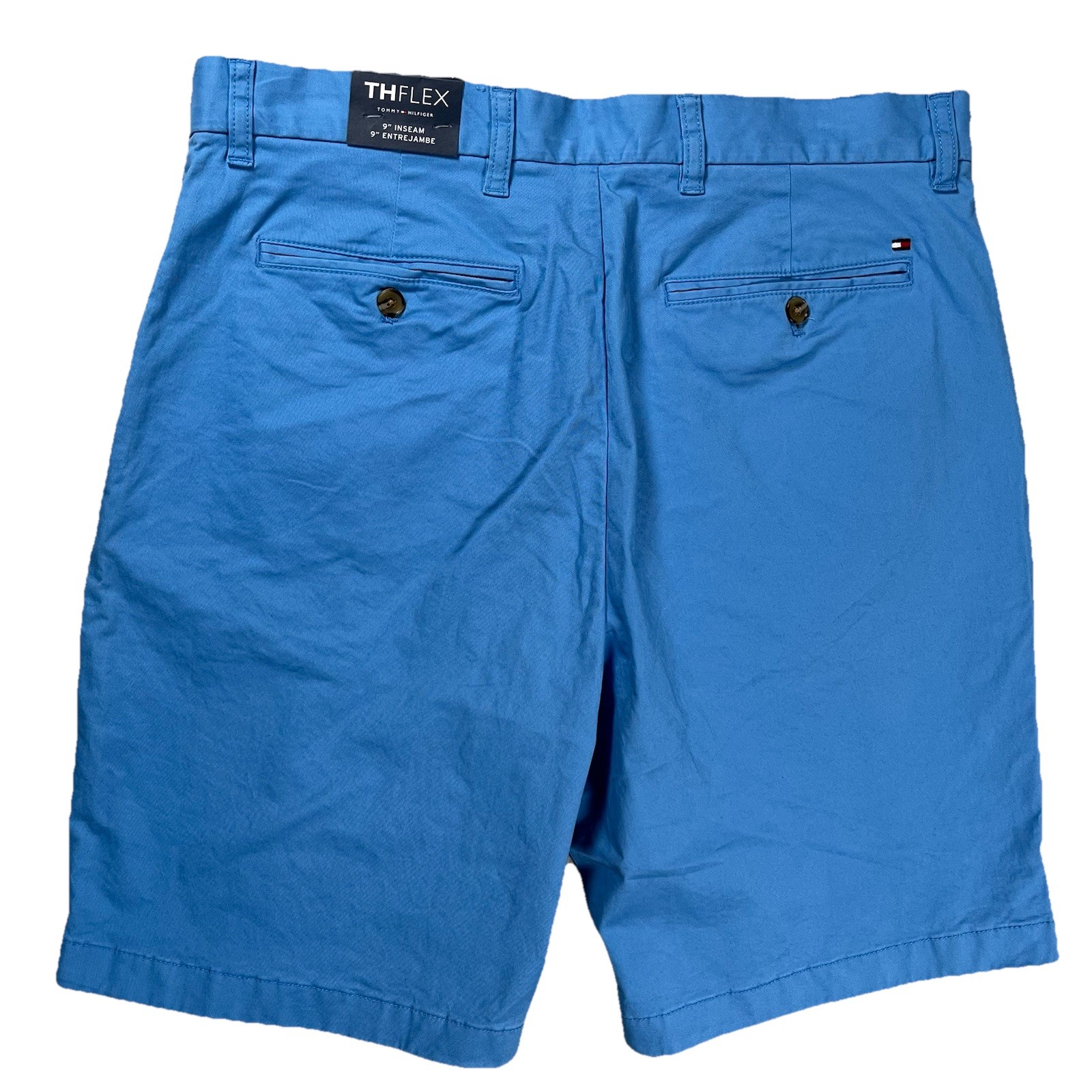 New Tommy Hilfiger Shorts Men's Sz 34 Blue TH Flex Stretch 9" Flat Front Preppy thumbnail 2