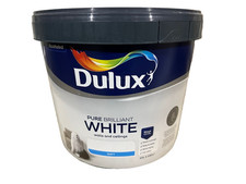 Dulux Matt Emulsion Pure Brilliant White Walls & Ceilings Paint - 10 LITRES