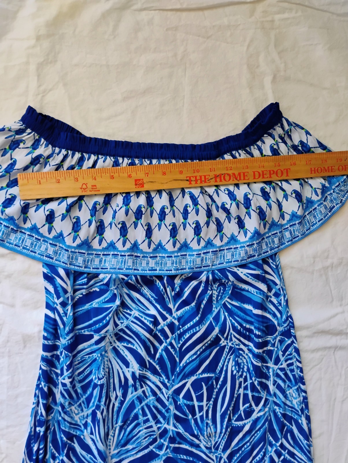 Lilly Pullitzer Blue White Parrot Pattern Maxi Dr… - image 9