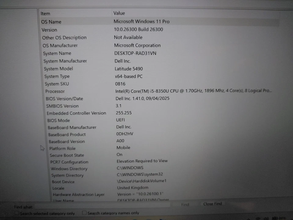 Dell Latitude 5490 · i5-8350U · 16GB · 256GB, photo 3 of 5