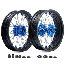 For Yamaha YZ 125 250 Supermoto 17" Spoked Wheel Set YZ125 YZ250 99 00 01 02-25