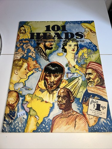 101 Heads In Pen, Pencil & Brush Drawing Instruction Walter Foster Vintage 1950S