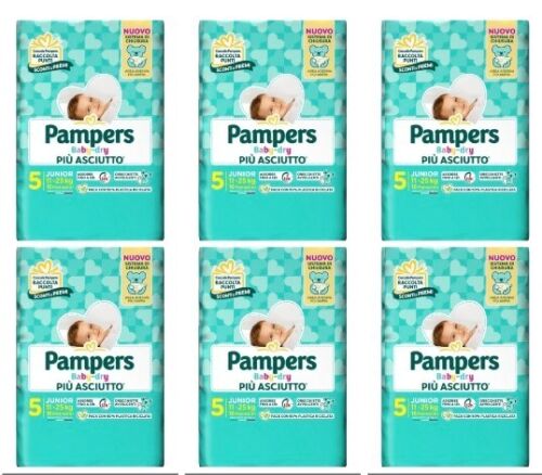 Pampers Baby Dry Pannolini Misura 5 (11-25Kg) 96 Pannolini - Foto 1 di 1
