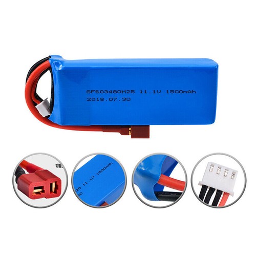 1Pcs 1500mAh 11.1V 25C 3S T Plug LiPO Battery for WLtoys V950 RC Helicopter Toys - Picture 1 of 8