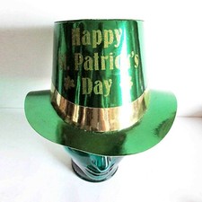 Happy St Patrick's Day Green and Gold Cardboard Hat 14 FREE SH