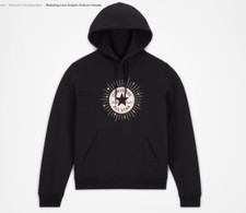 NWT Women's Converse Valentine's Day Radiating Love Heart Pullover Hoodie Pink