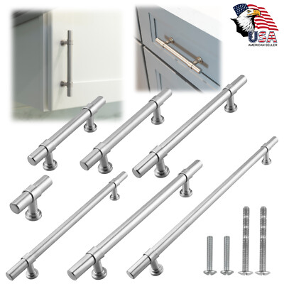 #ad Brushed Nickel Modern Cabinet Handles Bar Pulls Kitchen Hardware Stainless Steel $297.75