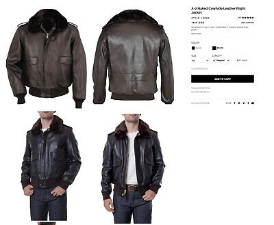 NEW schott 184SM A-2 Naked Cowhide Flight Jacket SZ 42 - 46 NEW schott 184SM A-2 Naked Cowhide Flight Jacket SZ 42 - 46