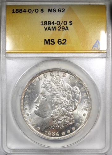1884-O/O Morgan Dollar ANACS MS62 VAM-29A Common Date $1 Flashy