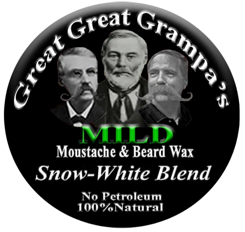 WHITE Mustache & Beard Wax -  "Snow-white" Blend - Mild, Medium or Stiff hold - Image 2 of 4