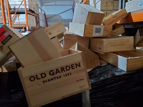 BARGAIN WOODEN WINE BOXES X 5 - Crates for Vintage Shabby Chic Home Storage - Picture 5 of 9