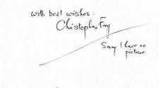 POET Christopher Fry autograph, signed card