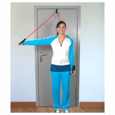 Shoulder Tube Pulley-Set Fitness Tube Gymnastik Expander Training, Mittel, Rot
